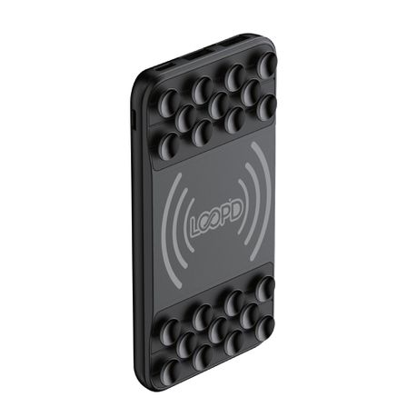 LOOPD 5000mAh Wireless Powerbank With Suction Cups-Black Buy Online in Zimbabwe thedailysale.shop