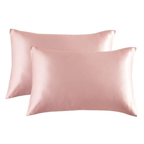 JustCanvas Satin Pillowcases - Rose Gold - Set of 2