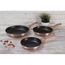 Load image into Gallery viewer, Berlinger Haus 3-Piece Marble Coating Fry Pan Set - Rose Gold Metallic Line
