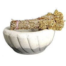 Load image into Gallery viewer, Cement Smudge Bowl and Imphepo Smudge Wand - Grey
