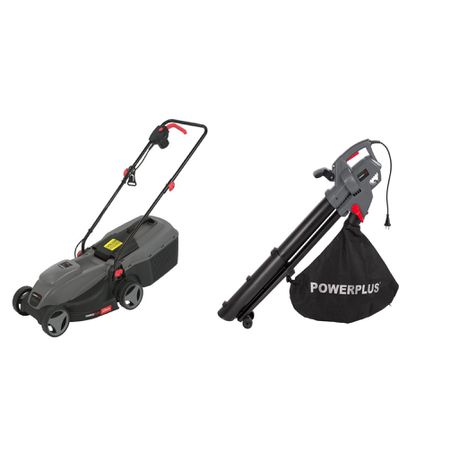 Power Plus 1000W Lawnmower And 3300W Leaf Blower Bundle Buy Online in Zimbabwe thedailysale.shop