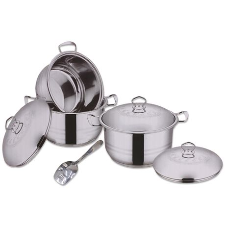 6 Piece Thermal Layered Cookware Set & LMA Serving Spoon -Stainless Steel