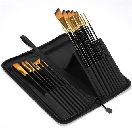 Paint Brush Set with Holder (15 Brushes) Buy Online in Zimbabwe thedailysale.shop