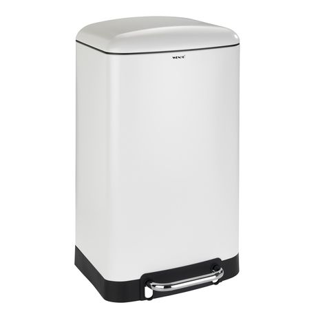 Wenko - Pedal Bin 30L - Studio Range -  Easy-Close - Stanless Steel - White