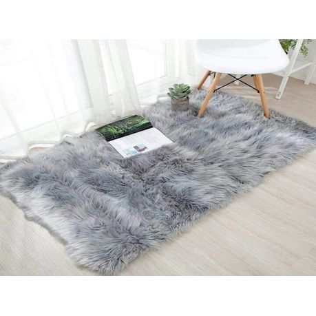 Grey 2 Tone Fluffy Sheep Faux-Carpet \Rug(180x150cm) Buy Online in Zimbabwe thedailysale.shop