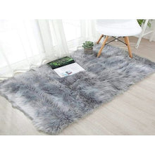 Load image into Gallery viewer, Grey 2 Tone Fluffy Sheep Faux-Carpet \Rug(180x150cm)
