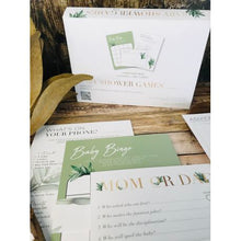 Load image into Gallery viewer, Greenery Baby Shower Game Box
