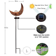 Load image into Gallery viewer, Décor Garden Peg Bronze Moon Decoration with Solar LED Light
