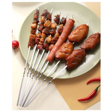 Load image into Gallery viewer, Kitchen Reusable Flat Stainless Steel Barbecue Skewers
