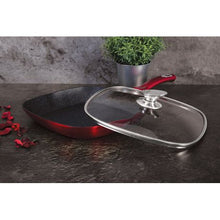 Load image into Gallery viewer, Berlinger Haus Marble Coating Grill Pan with Lid 28cm - Burgundy Metallic
