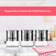 Load image into Gallery viewer, DH - Regent Glass Canister Set With Steel Cover
