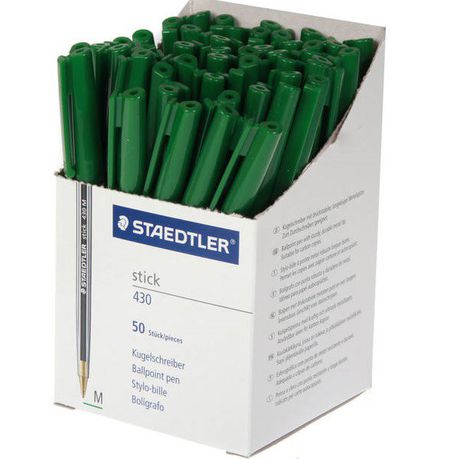 Staedtler Stick Ballpoint Pen Medium Green 50s