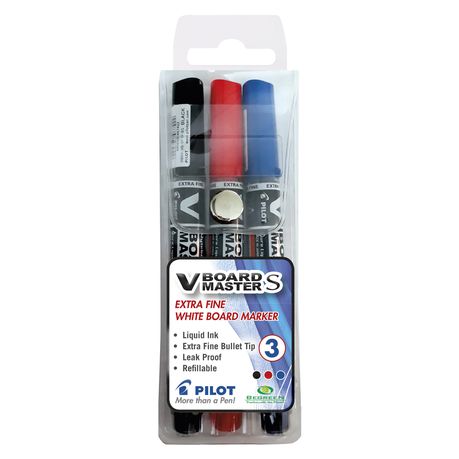 Pilot V Board Master S Extra Fine Whiteboard Markers - Wallet of 3 Buy Online in Zimbabwe thedailysale.shop