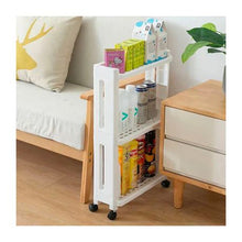 Load image into Gallery viewer, 3-Tier Storage Layer Rack Shelf With Wheels For Kitchen/Bathroom-White
