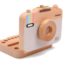 Load image into Gallery viewer, Creative Wood Camera Shape Baby Tooth Keepsake Box
