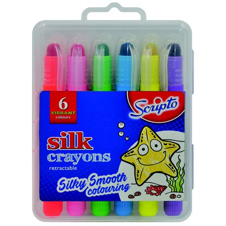 Scripto Silk Crayons 6's - Hangbox