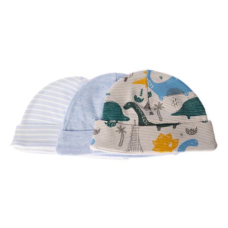 All Heart 3 Pack Printed Dinosaur With Stripes Beanie