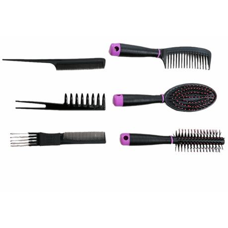 Purple Highlighted Hair Brush Set