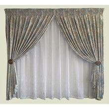 Load image into Gallery viewer, Curtain Set - 5m KGL Woven + 5m 1805 Linen Embroidered Voile White
