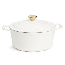 Load image into Gallery viewer, George &amp; Mason - 25cm Round Enamel Cast Iron Casserole - Cream
