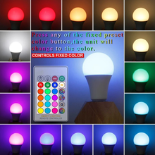 Load image into Gallery viewer, 7W RGBW Remote Control E27 LED Colour Changing Light Bulb
