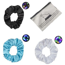 Load image into Gallery viewer, LED Silk Satin Scrunchies - Pack of 3(Black/White/Blue)
