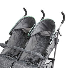 Load image into Gallery viewer, George &amp; Mason - Compact Twin Toddler Stroller Grey &amp; Mint
