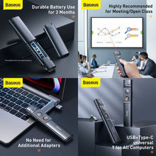 Load image into Gallery viewer, Baseus Orange Dot Series Wireless Presenter (Red Laser) - USB Type-C+TypeA
