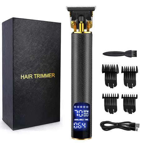 Stainless Steel T blade Hair Clippers Rechargeable 0mm Hair Clipper LCD Buy Online in Zimbabwe thedailysale.shop