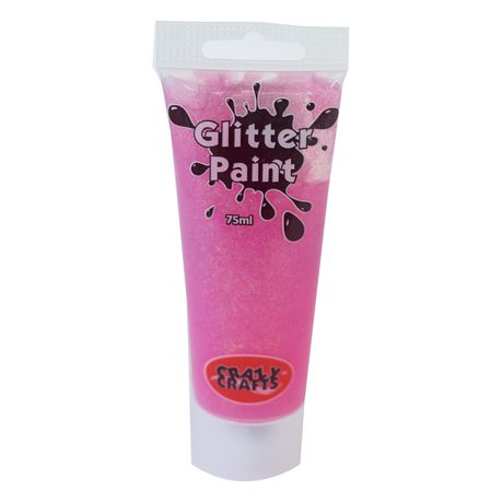 Crazy Crafts Acrylic Glitter Paint -Cerise Pink Glitter