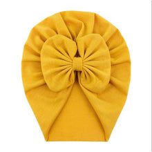 Load image into Gallery viewer, Baby Girl Turban - Khaki &amp; Yellow
