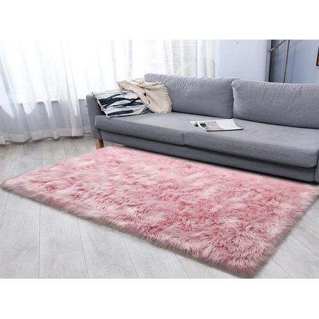 Soft Fluffy Rug - White and Pink Buy Online in Zimbabwe thedailysale.shop