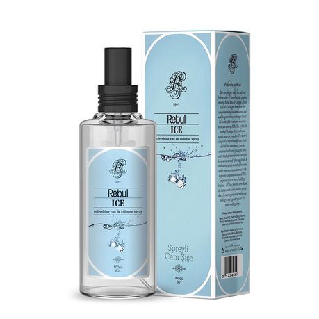 Rebul Ice Eau de Cologne 100ml (Spray Glass Bottle) Hand Cleanser