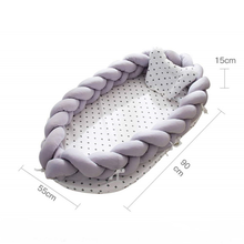 Load image into Gallery viewer, Multifunctional Baby Double Braided Bumper Cot Mattress Nest Bed - Pink
