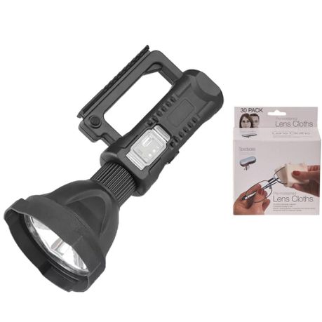 DL Rechargeable LED Spotlight with DL Lens Wipes-DL048 Buy Online in Zimbabwe thedailysale.shop