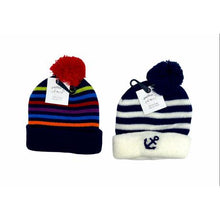 Load image into Gallery viewer, Mothers Choice Baby Beanie Set - Stripe/Anchor Blue
