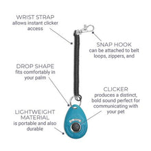 Load image into Gallery viewer, Little Weasel Pets Dog Training Clicker with Wrist Strap - Blue
