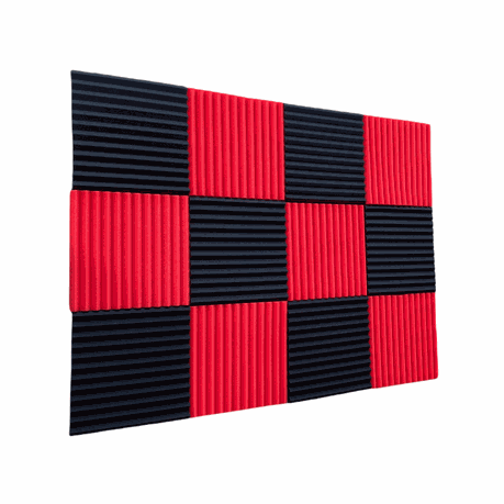 2.5cm Wedge Acoustic Sound Foam Panels - RedBlack - 12 Pack Buy Online in Zimbabwe thedailysale.shop