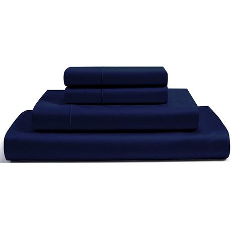 Wrinkle Resistant Sheet Set 4 Piece Bedding: Queen Insignia Blue