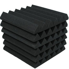 Load image into Gallery viewer, Wedge Acoustic Sound Foam Panels - Black - 6 Pack
