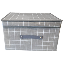 Load image into Gallery viewer, Aesthetic Grid Pattern Foldable Storage Container | Grey &amp; White
