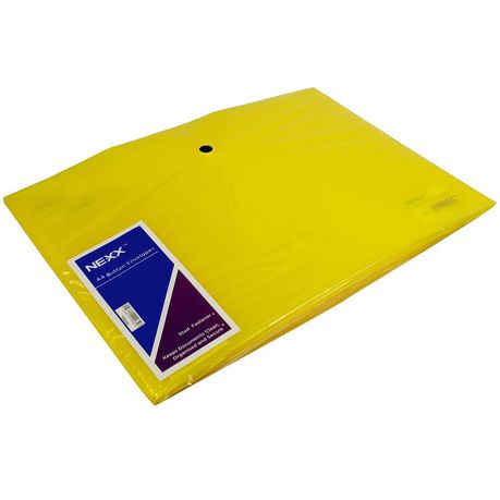 NEXX A4 Button Envelope Yellow (Pack of 5)