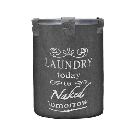 Large Collapsible Easy Storage Laundry Basket With Draw String - Smart Grey Buy Online in Zimbabwe thedailysale.shop