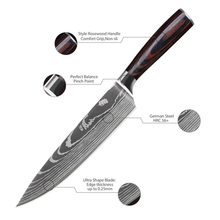 Load image into Gallery viewer, Lifespace Damascus Style 5CR15 Kitchen Chef Knife in a Gift Box
