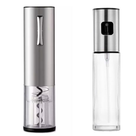 Oil and Vinegar Spray Bottle with Electric Wine Opener - DL022