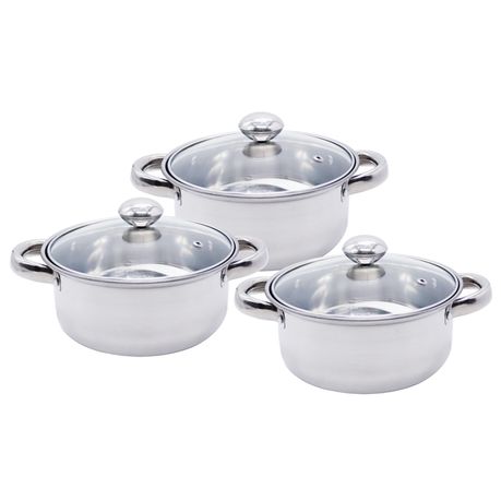 Condere 6 piece stainless steel pot set