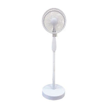 Load image into Gallery viewer, 3 Segment Height Adjustable LED Lights USB Rechargeable Standing Fan-White
