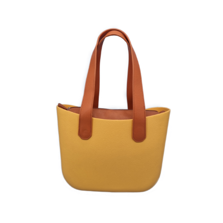 Eva Classic Handbag Mustard, PU leather caramel brown inner, Handles Buy Online in Zimbabwe thedailysale.shop