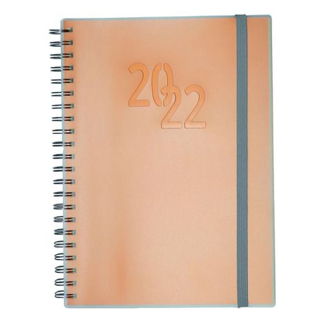 A4 Wiro Diary Pastel Peach 2022 Buy Online in Zimbabwe thedailysale.shop