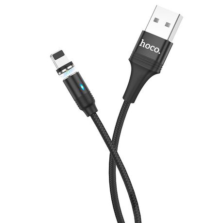 Hoco U76 Fresh Magnetic Charging Cable for Lightning - Black